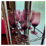 Purple stemware hand blown