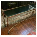 Brass and glass mid century modern table circa 1980’s