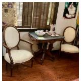 Marble topped table and chairs