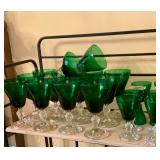 Fostoria , Grand Dame forest green stems