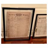 French and English framed newsprint