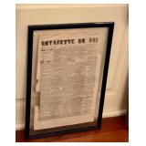 Civil war era news print in double sided frame