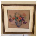 Signed numbered floral print