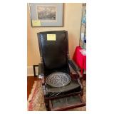 Library chair with footrest Ned’s new upholstery