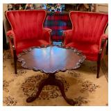 Red arm chairs