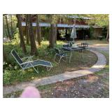 Folding lawn chairs and table