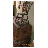 side view antique chinese trunk