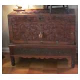 orental trunk on stand