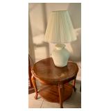 Round oak side table