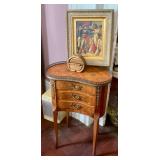 Kidney shaped antique inlayed side table