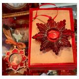 Baccarat red ornament