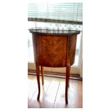 Kidney shaped side table with drawers