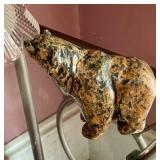 Carved stone Alaskan bear sculpture 