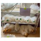 Blown glass and feather birds