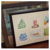 Framed watercolors 