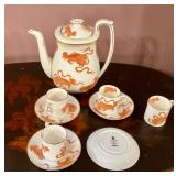 Wedgewood China red dragon tea set