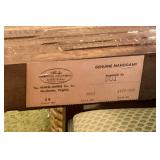 Label for table and chairs and buffet