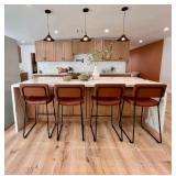 set of four leather bar stools