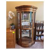 Curved Wood Curio Cabinet