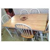Wood Top Dining Table with Chairs