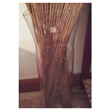 Tall Clear Pinched Floor Vase by Blenko
