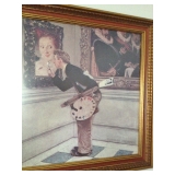 Norman Rockwell Print - Matte Glass with Gilt Wooden Frame