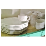 Milk Glass Luncheon Plates and Cups