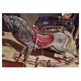 Wood and Metal Rocking Horse Wall Decor - Large