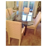 Rectangular Thomasville Thick Glass Top Dining Table