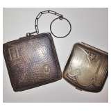 Vintage Nickel Silver Snuff-Pill Box and Rouge Box