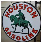 Houston Gasoline w/logo Porcelain Sign (TAC)