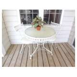 White table and 2 chairs