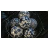 Blue and white balls