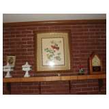 milkglass, print, small clock