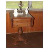 drop-leaf table with drawers