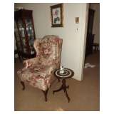 Wing chair & small table