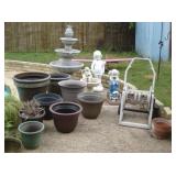 Garden fountains, statues
