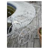 White metal serving cart