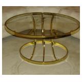 Brass & glass cocktail table