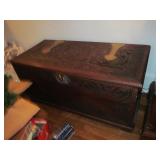 Handmade-hand carved chest