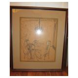 Myrtle Jones sketch of her dining room on Gaston St. - Circa 1960/70