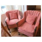 Pr. channel back club chairs