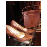 Vintage Snake skin Heels and Bag