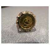999 Gold Coin Ring 14KT Mounting