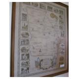 Georgia Map Publishsed by Daughters of American Revolution - Vintage