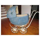 Antique Wicker Doll Carriage