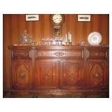 Jacobean Style Oak rectangular sideboard with drawers / doors set on Knob Legs