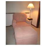 Club Chair and matching Ottoman, Bamboo Style Table Floor Lamp