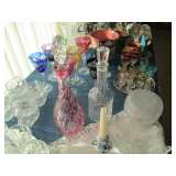 Vintage Bohemian Cranberry Red Decanter, Bohemian Glassware,
