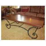 Metal Coffee Table with Wooden Top 